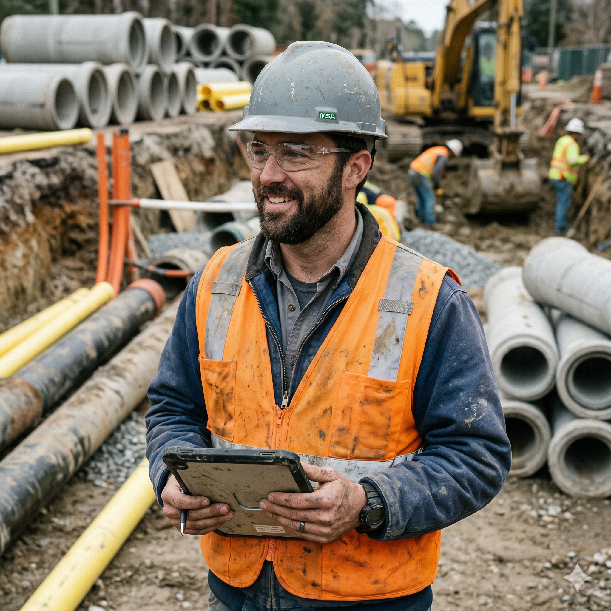 Civil engineer on site